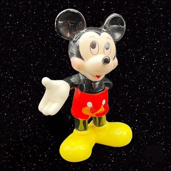 VINTAGE Disney MICKEY MOUSE Porcelain Figure Figurine Made in Taiwan 4”T 3”W - Picture 1 of 10